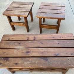 Real Wood Coffee Table/ 2 End Tables