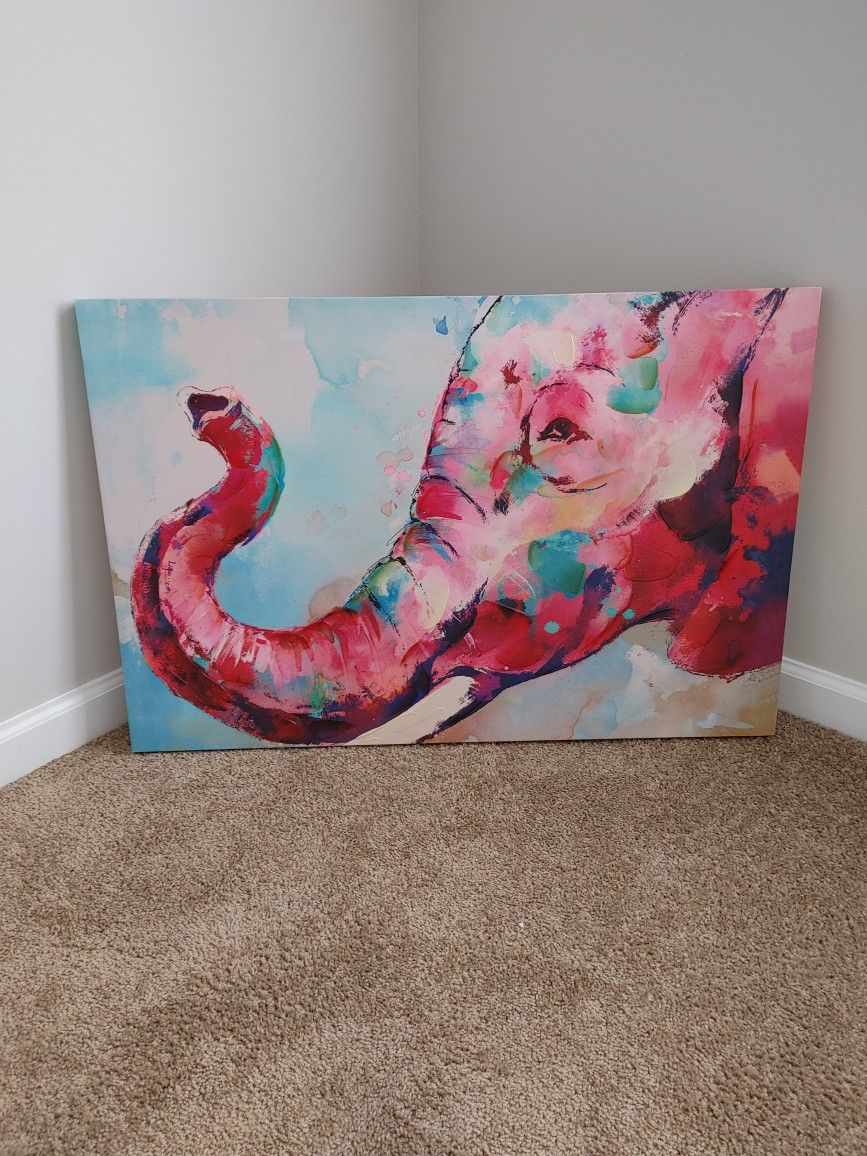 Canvas Elephant Painting