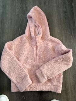 Mondetta Girls Pink Sherpa Fleece Hoodie Size 10/12