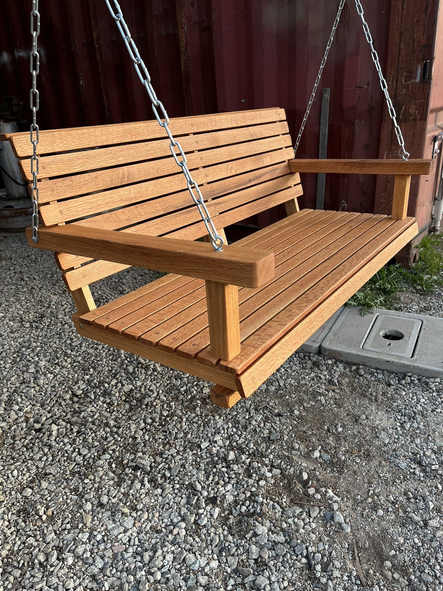 RUSTIC RED OAK PORCH SWING 47” $300