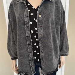 Fashion Nova Women’s Distressed Jean Jacket Size XL