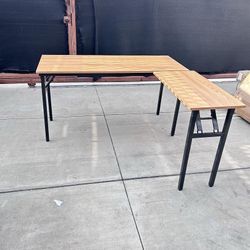 L Shaped Folding Desk, Reversible Computer Desk for Home Office