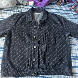 Pacsun Large Faded Black Jean Jacket 