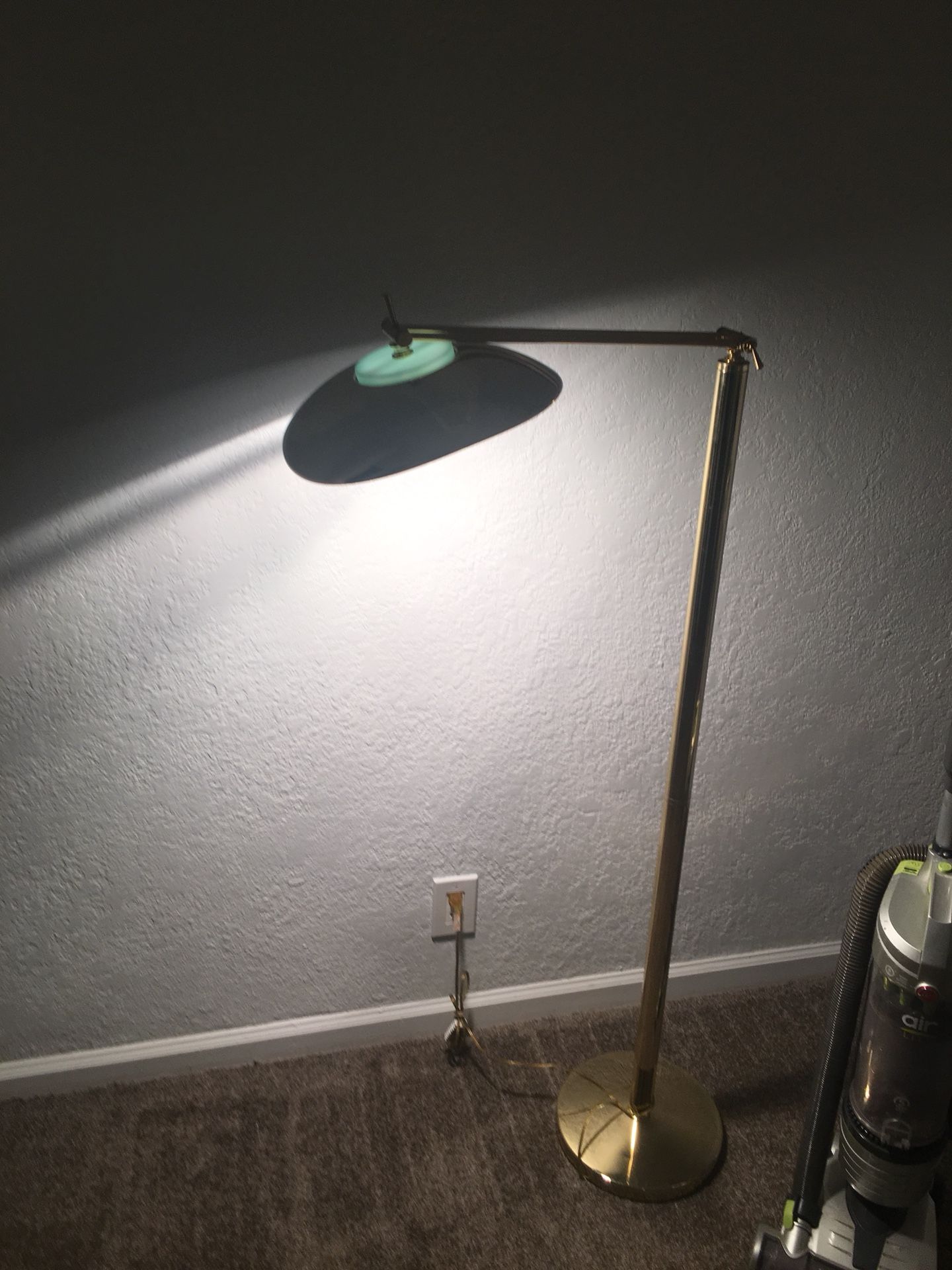 Brass swing arm floor lamp