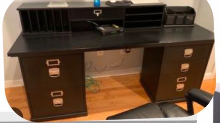 Pottery Barn Black Bedford desk with Hutch