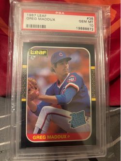 1987 Leaf Greg Maddux RC PSA 10