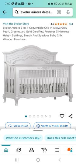 Hardly Used Evolur Aurora Pearl Gray Crib And Matching Dresser (Local  Delivery Available) for Sale in Buena Park, CA - OfferUp