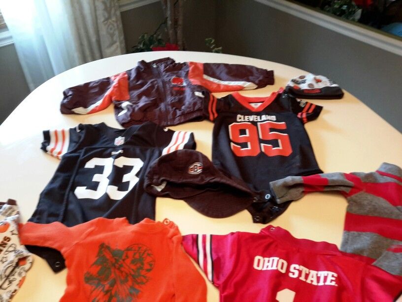 Clev Browns & Ohio State Baby Clothing Size 3-9 Months