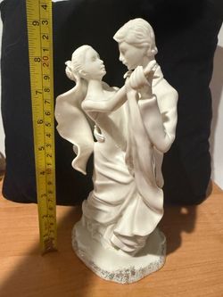 White Porcelain Dancing Couple Figurine