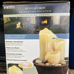 NEW Homedics Envirascape Relaxation Water Fountain Shimmering Tower