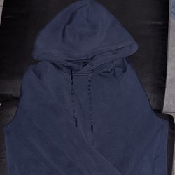 Navy Blue Smooth Spacer Classic-Fit Pullover Hoodie 