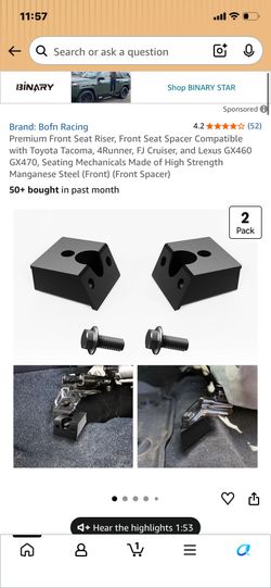 toyota tacoma seat spacer