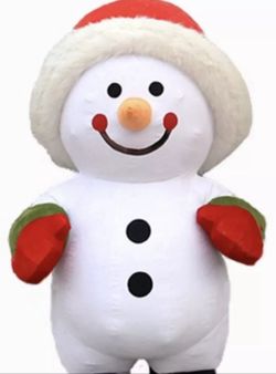 Adult Inflatable Costume Snowman Christmas Or Halloween