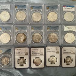 Silver Coin Bullion Over 9 Troy Ounces ASW Low Premium Close To Melt Value France Mexico Britain USA