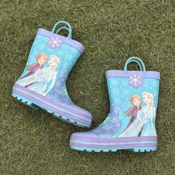 Kids Size 11/12 Disney Frozen Rain Boots Snow Waterproof 