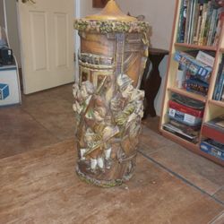 XL Hand Carved/ Painted Candle