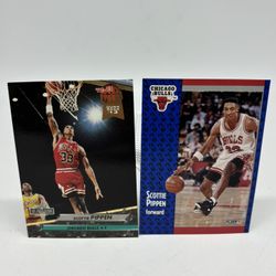 90s Scottie Pippen Chicago Bulls 2 Card Lot  Cards are in good previously used condition.   Check out my other card listings.  Ships with care. Any qu