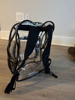 Clear Transparent Backpack with Black Trim