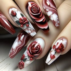 Set of 2 Designer Press On Nails With Adhesive