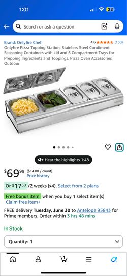 Onlyfire chef pizza topping station