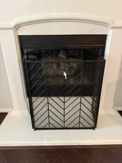 Fireplace Screen with Chevron Pattern
