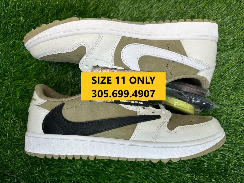 TRAVIS SCOTT NIKE AIR JORDAN LOW GOLF RETRO NETURAL OLIVE NEW