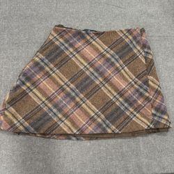 Gap Brown Plaid Mini Skirt With Lining Size 12