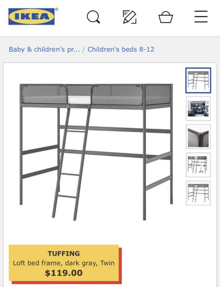 IKEA Tuffing Loft Metal Bed