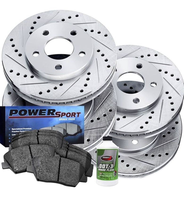 Power Sport Front Rear Brakes and Rotors Kit