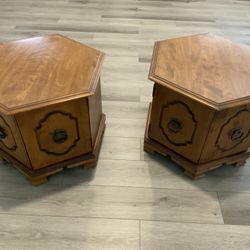 2 Real Wood End Table Cabinets