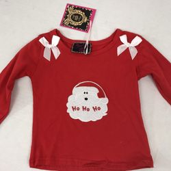 NWT - Girl’s Santa Long Sleeve T-shirt - Size S (2T)