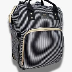 Striped Baby Diaper Bag Backpack - Baby Necessities Diaper Bag, Large Travel Backpack With Changing Pad and Stroller Straps, Diaper Bag Essentials