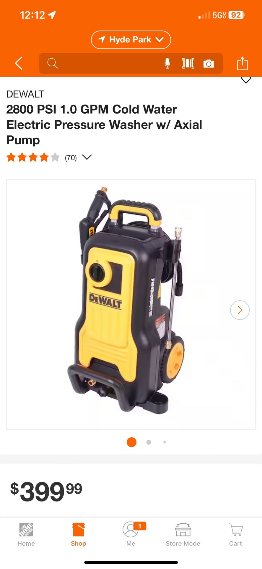 Dewalt Pressure Washer 2800psi Like New $290 Firm