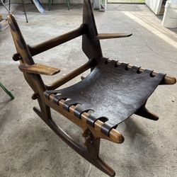 mid-century modern safari-style rocking chair