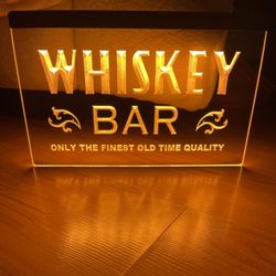 WHISKEY BAR LED NEON LIGHT SIGN 8x12