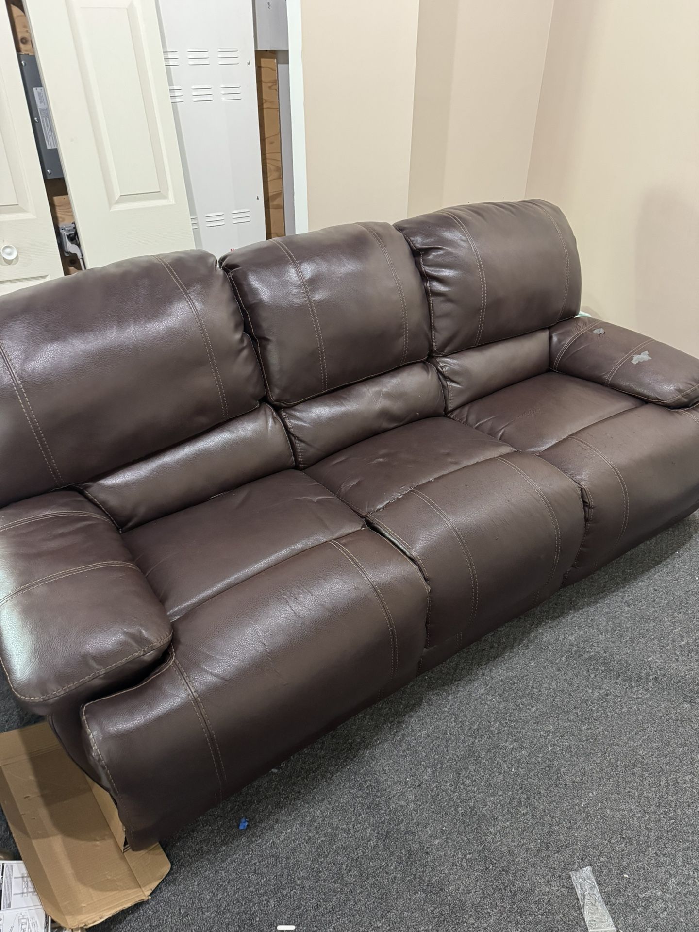 Large Reclining Leather Couch