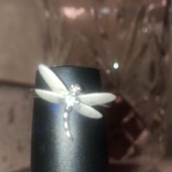 Sterling Silver Dragonfly Ring Sz 10
