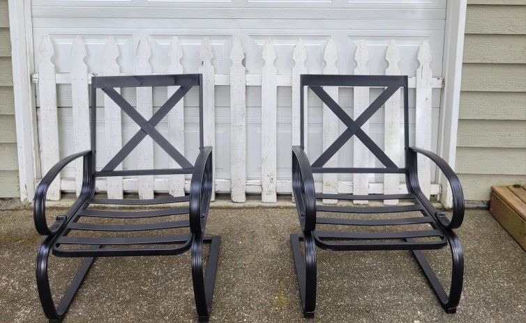 Outdoor Seating X 2, C-Spring Cushioned Rocking