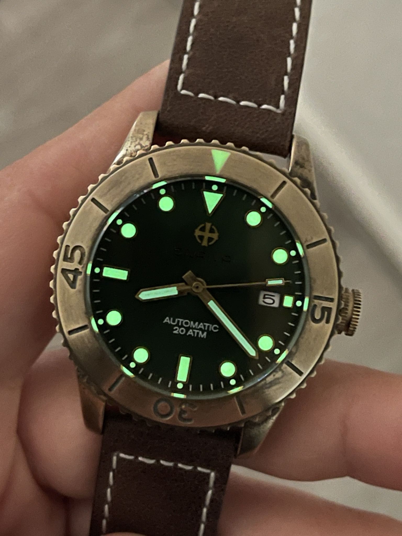 Enriva Solid Bronze Automatic Dive Watch
