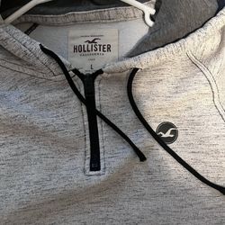 Hollister White Grey Hoodie Size large 