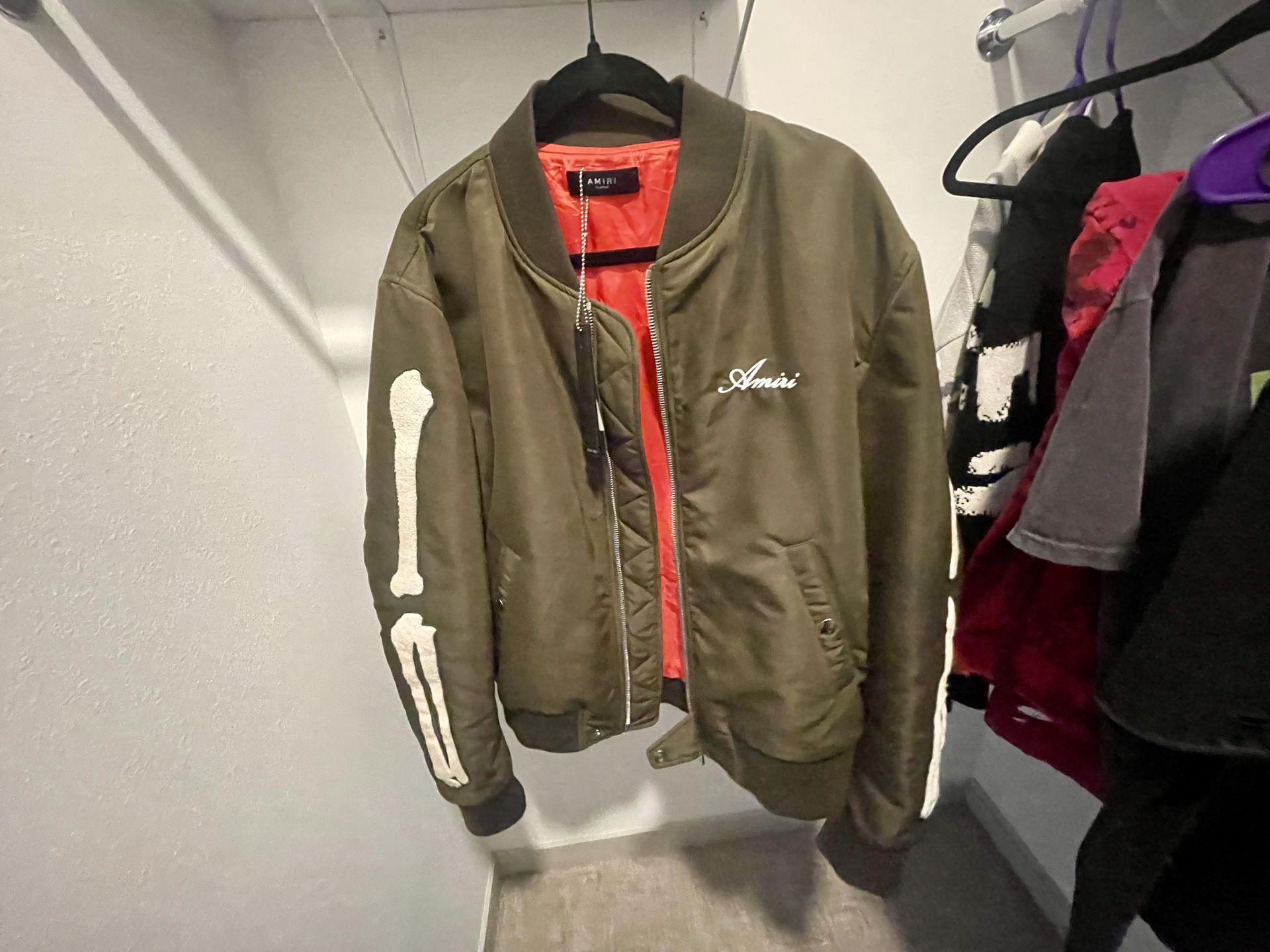 Amiri Bones Bomber Jacket Green XL