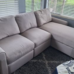 Gray Sofa W/chase Recliner