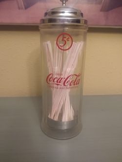 Coca Cola Straw Holder Vintage 
