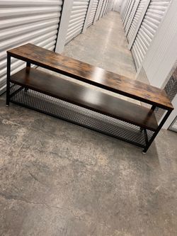 Rustic Wooden Industrial TV Stand