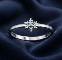 Size 7 Snowflake with Blue Topaz