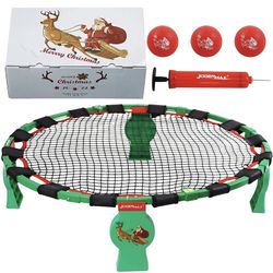 JOGENMAX Christams Limited, Spike Game Set, Outdoor Game Set, Playground Balls Game Set, Beach Game Set, Fully Foldable, Includes 3 Balls, Gift for Bo