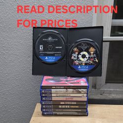 PS4 GAMES, READ DESCRIPTION FOR PRICES AND AVAILABILITY, GOOD CONDITION
