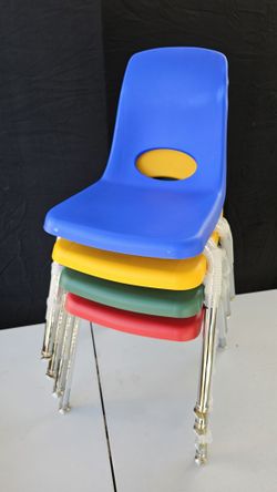 4 New Factory Direct Partners School Stack Chairs 16inch Seat Height 