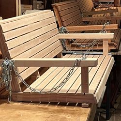 OAK PORCH SWING 60” Wide, With Chain $300