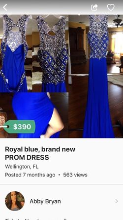 Royal blue prom dress